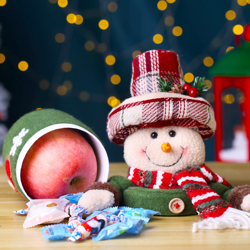 Decorative snowman figure with heart pattern