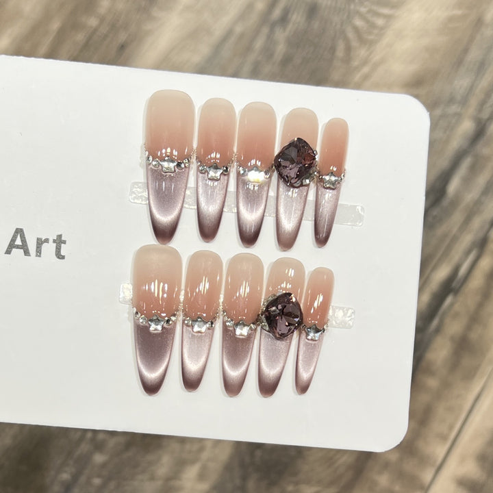 Decorative Crystal-Embellished Acrylic Nail Tips Kalsten