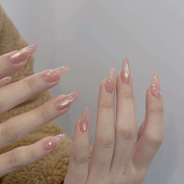 Elegant artificial nails with glitter accents Kalsten