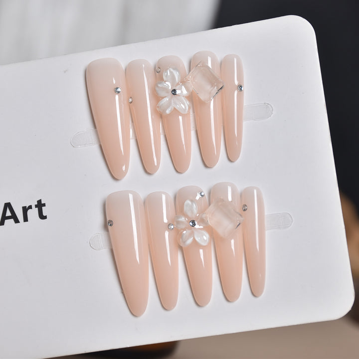 Glamorous Crystal-Studded Stiletto Press-On Nails Kalsten
