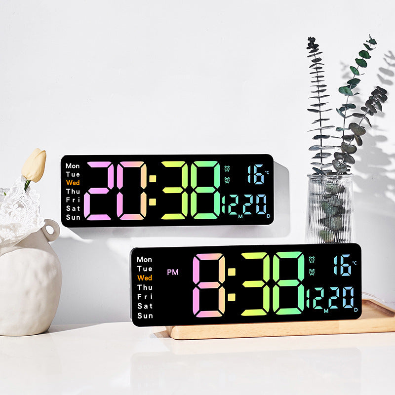 Digital Multifunktionswecker mit mehrfarbigem LED-Display und Temperaturanzeige Kalsten