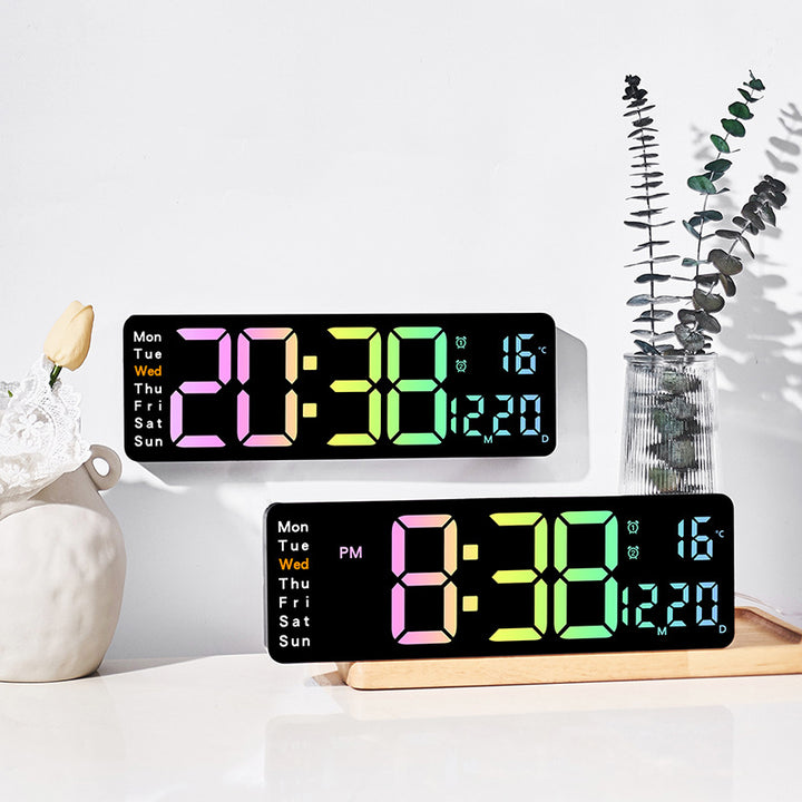 Digital Multifunktionswecker mit mehrfarbigem LED-Display und Temperaturanzeige Kalsten