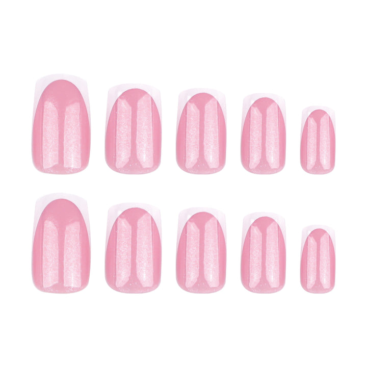 Sparkling nail art with elegant French tip design Kalsten
