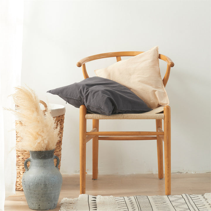 Square linen-cotton cushion cover with subtle piping and soft texture finish Kalsten