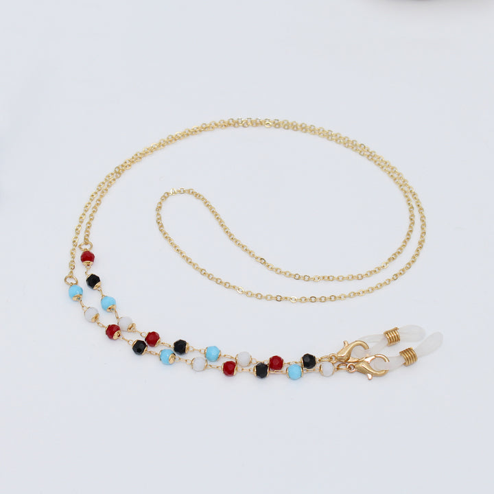 Luxe Crystal-Embellished Eyewear Chain Kalsten