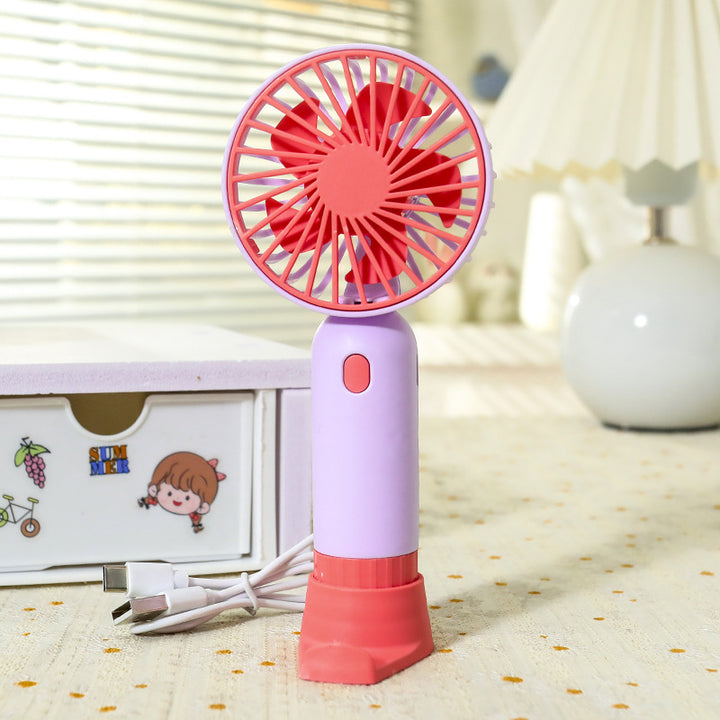 Women's Portable Hand Fan with USB Charging Station Kalsten