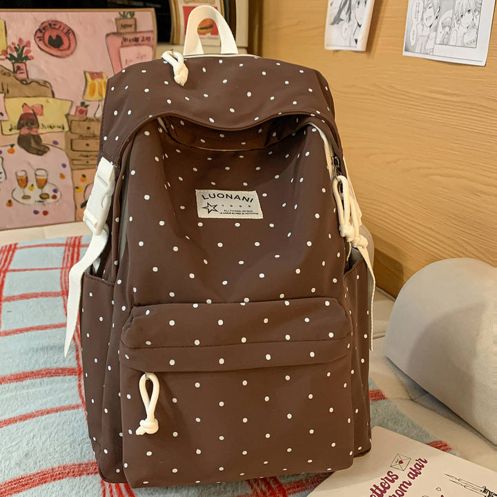 Polka-Dotted Canvas Backpack Kalsten