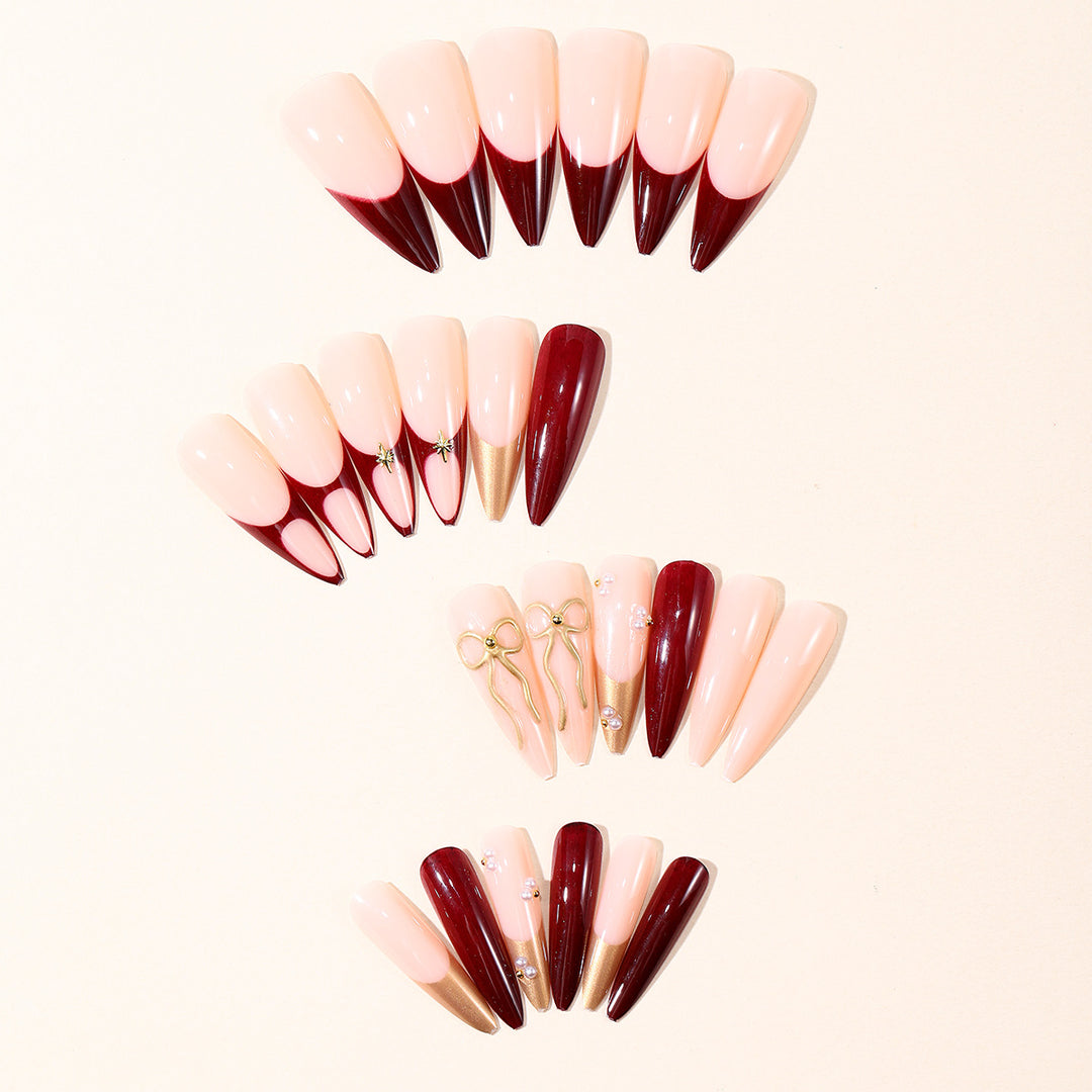 Artistic Stiletto Nail Art Kit with Gold Accents Kalsten