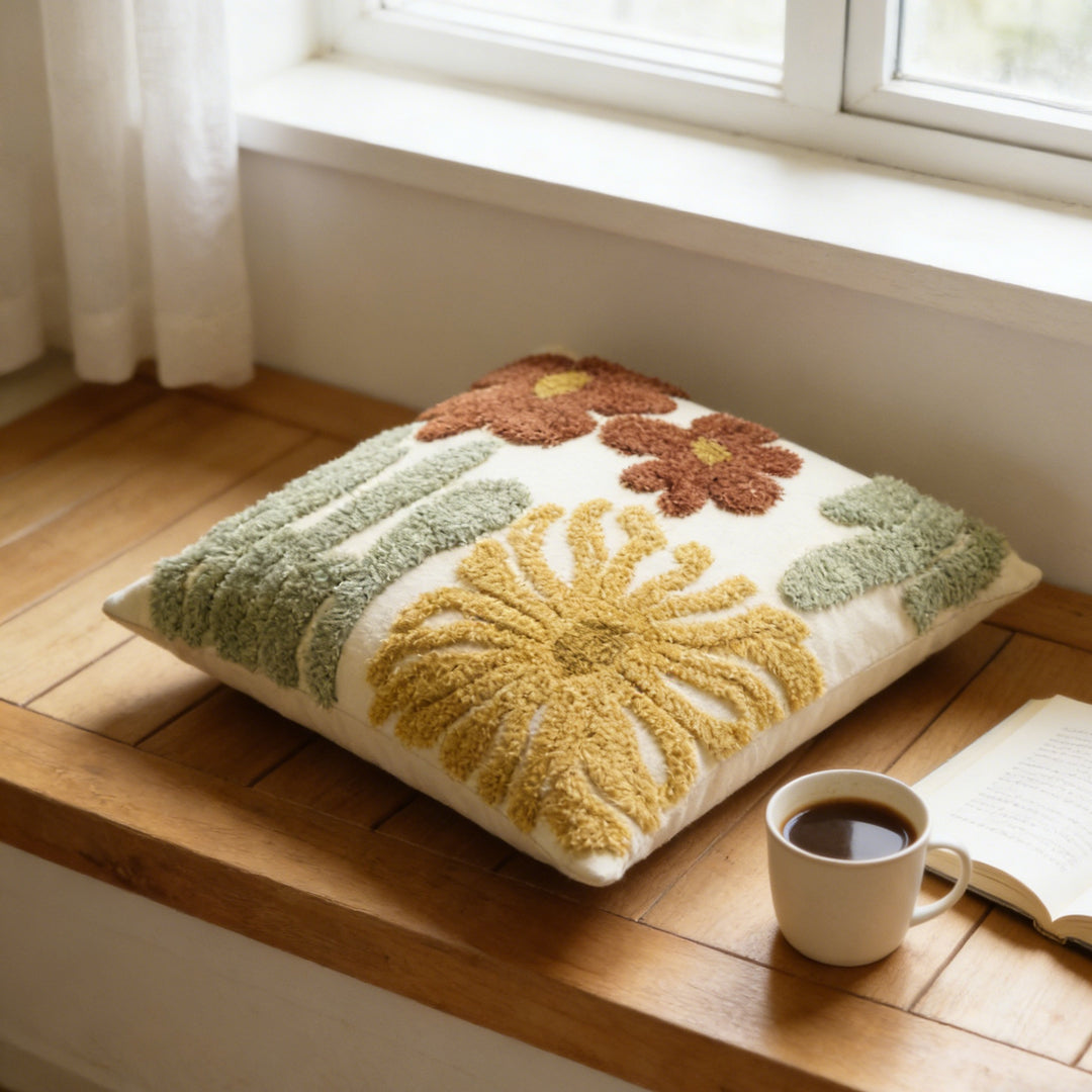 Artistic Textured Flower Cushion