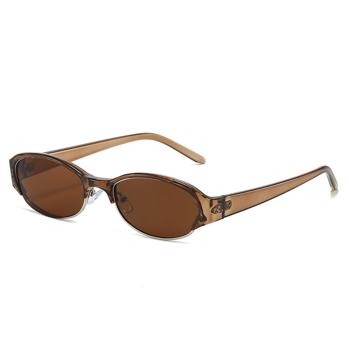 Vintage-Inspired Slim Oval Sunglasses Kalsten