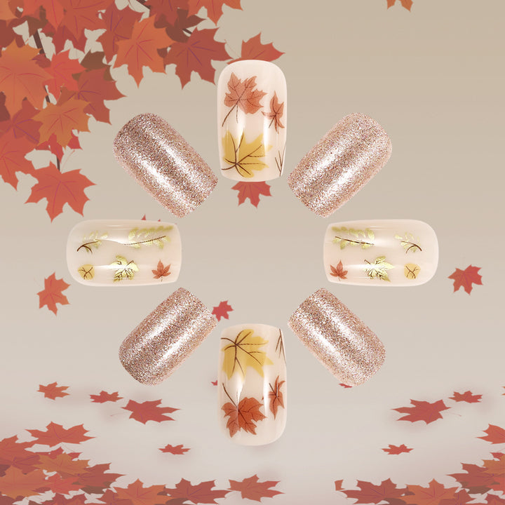 Artistic Autumn-Themed Press-On Nails Kalsten