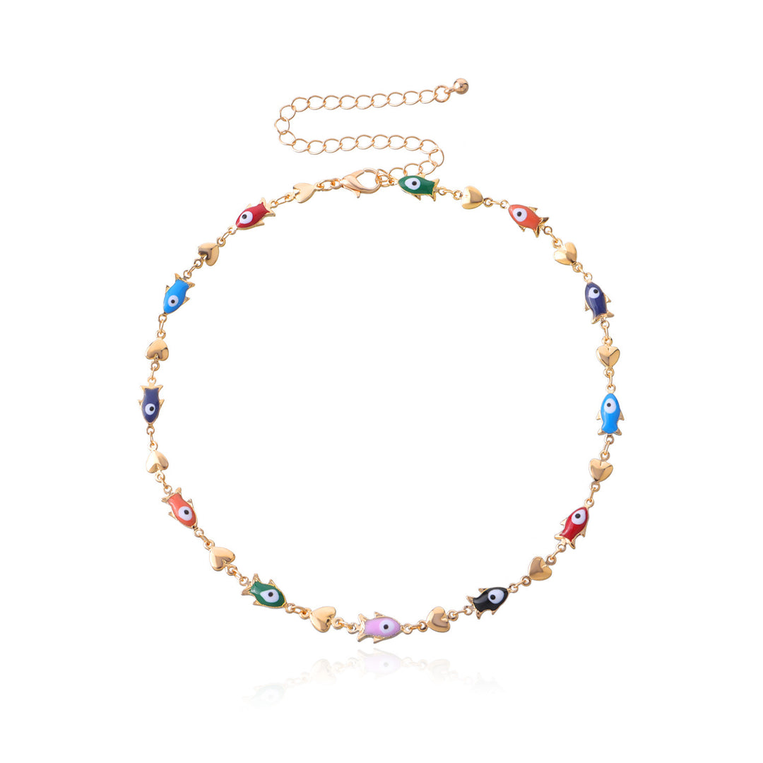 Enamel Fish Charm Necklace Kalsten
