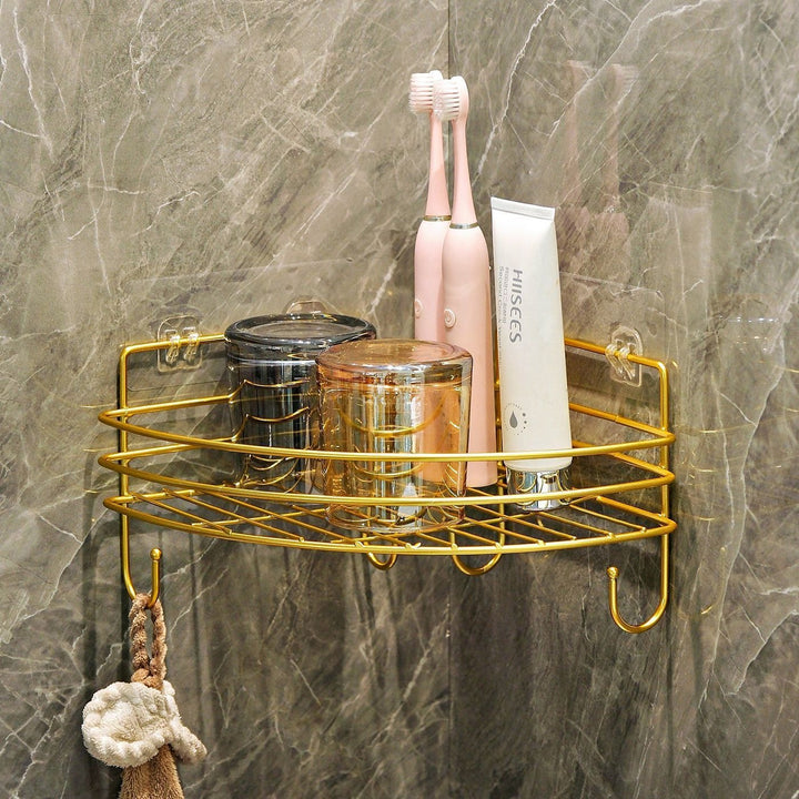 Corner shower storage basket