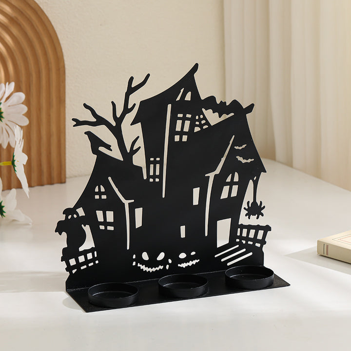 Haunted House Metal Tealight Candle Holder Decor Kalsten