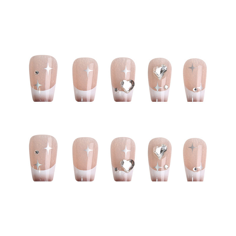 Acrylic nail set with sparkling crystal decorations Kalsten