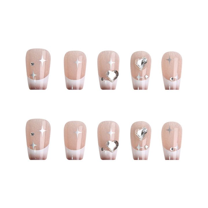 Acrylic nail set with sparkling crystal decorations Kalsten