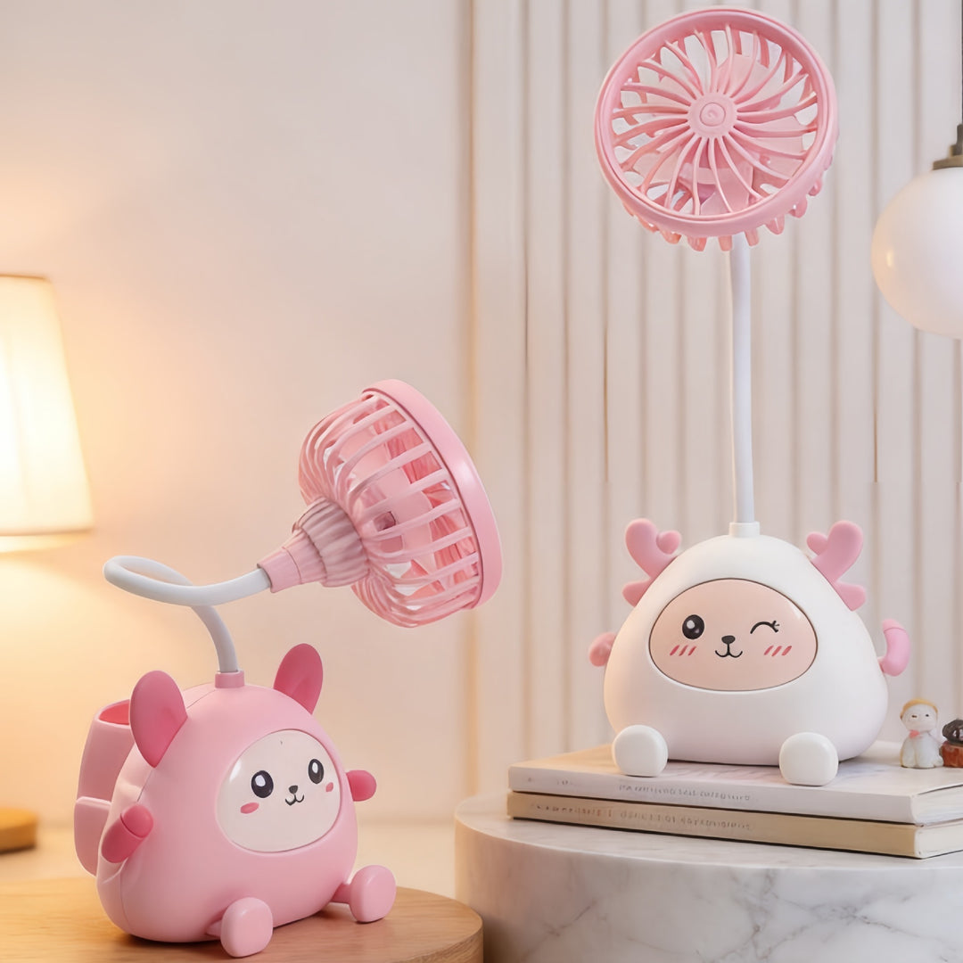 Ladies desk lamp with integrated mini fan Kalsten
