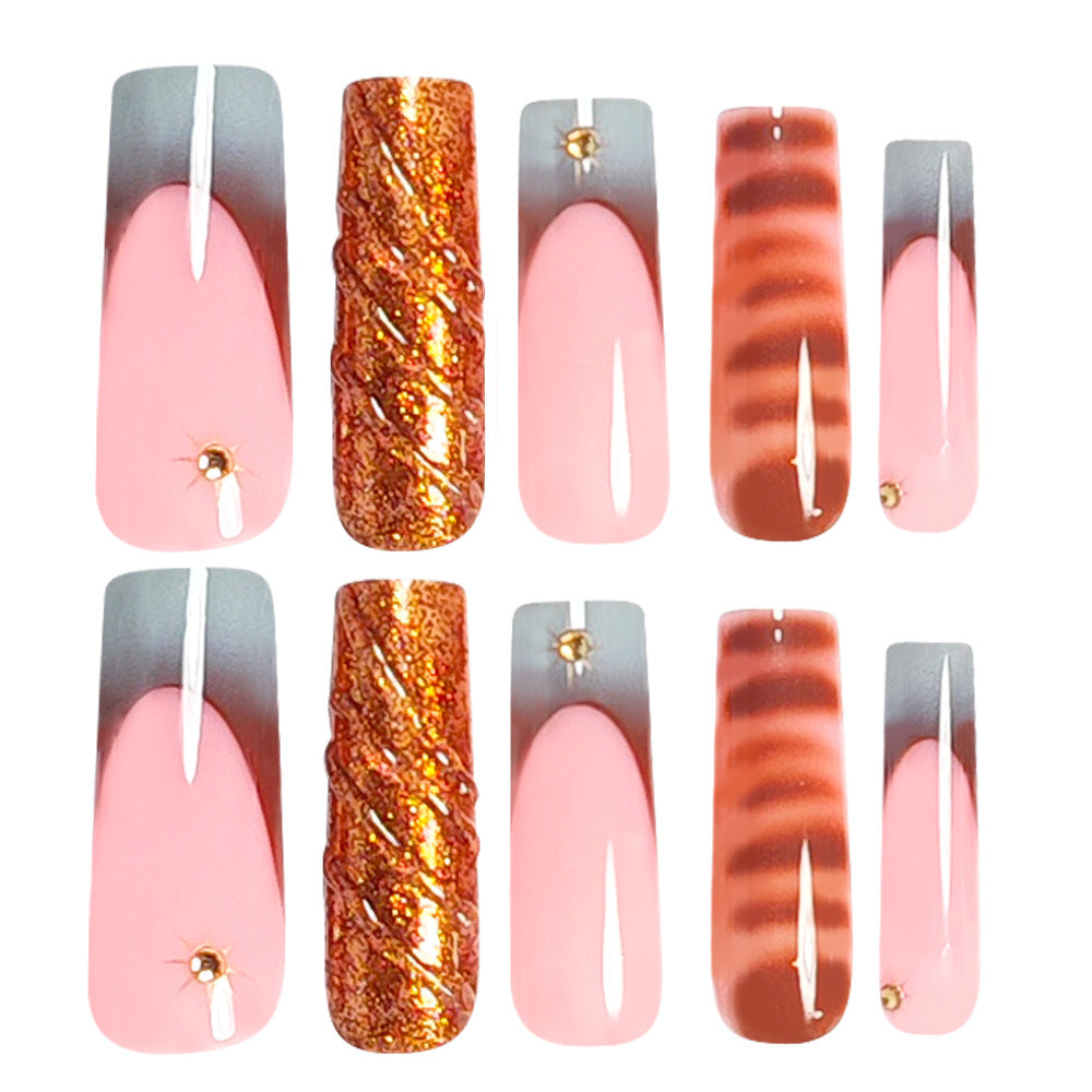 Artistic Long Press-On Nail Extensions Kalsten