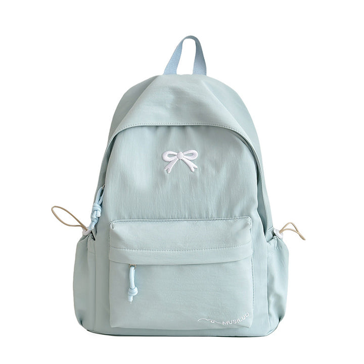 Bow-Embossed Casual School Backpack Kalsten