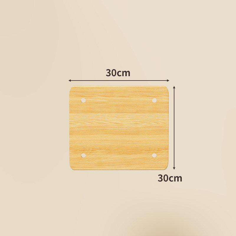 Compact Square Bamboo Shelf Panel with Rounded Corners and Pre-Drilled Mounting Holes