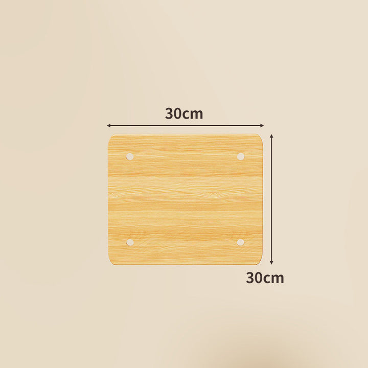 Compact Square Bamboo Shelf Panel with Rounded Corners and Pre-Drilled Mounting Holes