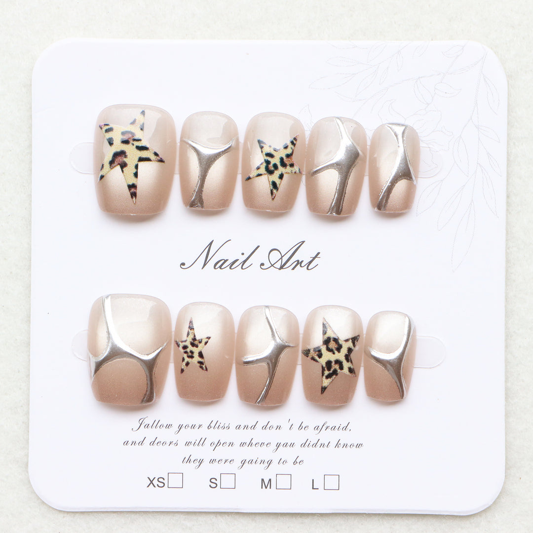 Decorative Press-On Nail Art Set with Star Accents Kalsten