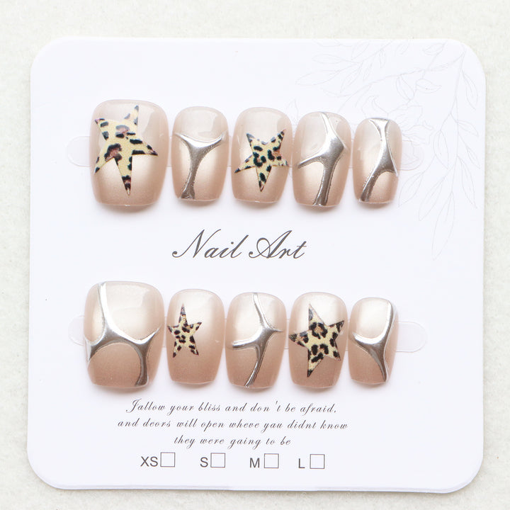 Decorative Press-On Nail Art Set with Star Accents Kalsten