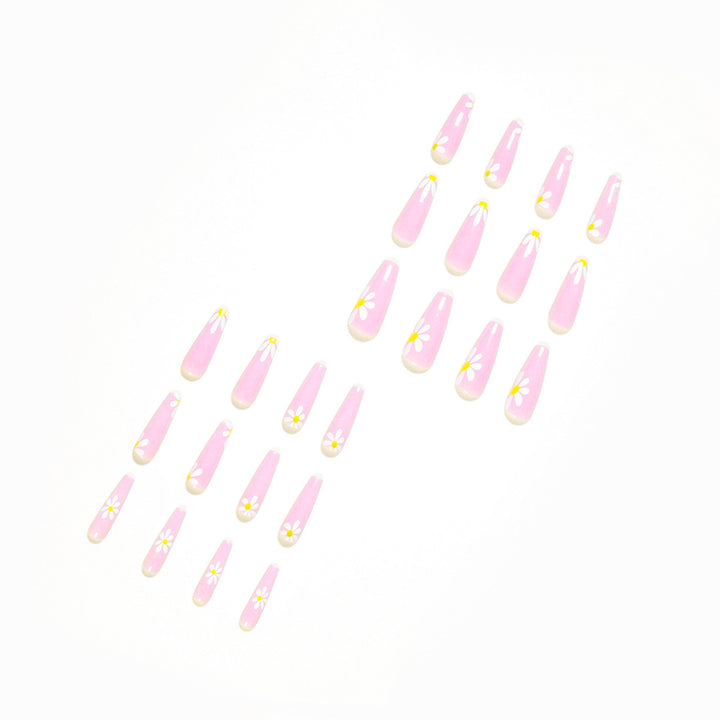 Artistic acrylic nails with flower decoration Kalsten
