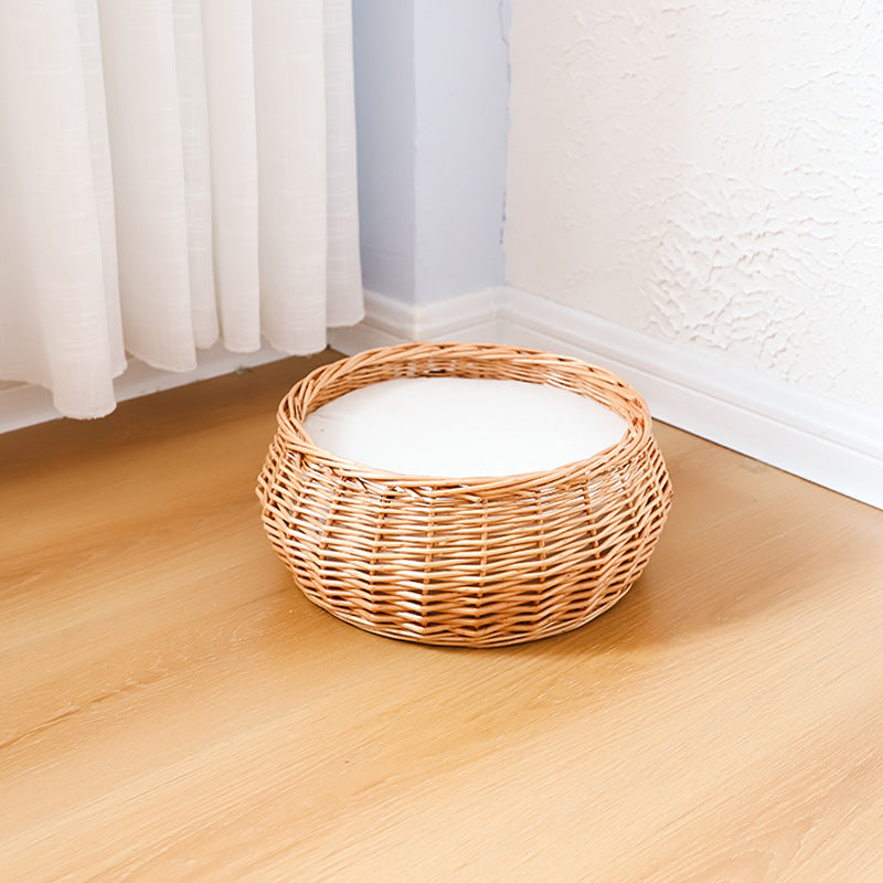 Handcrafted Round Wicker Storage Basket Kalsten
