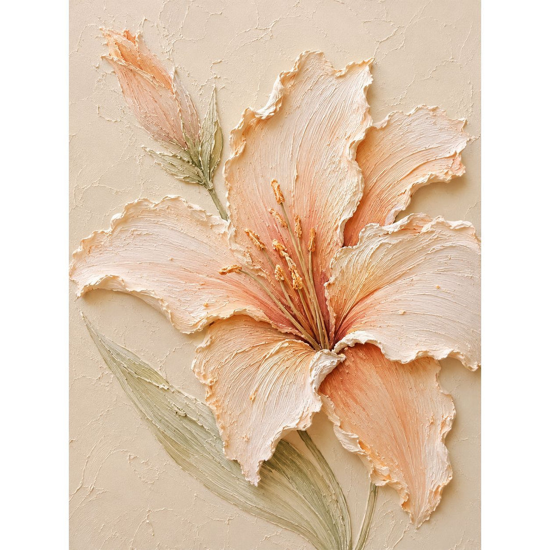 Floral Relief Textured Canvas Artwork