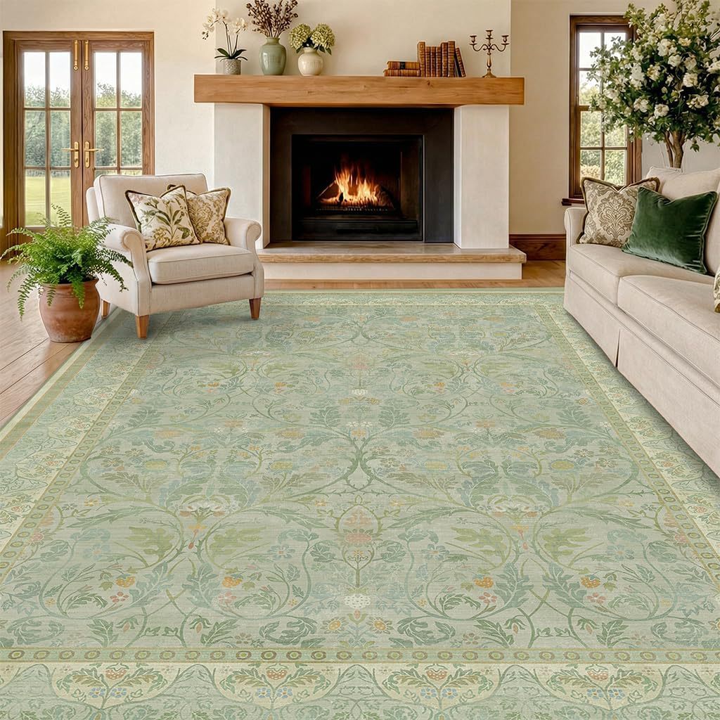 Vintage Floral Pattern Area Rug