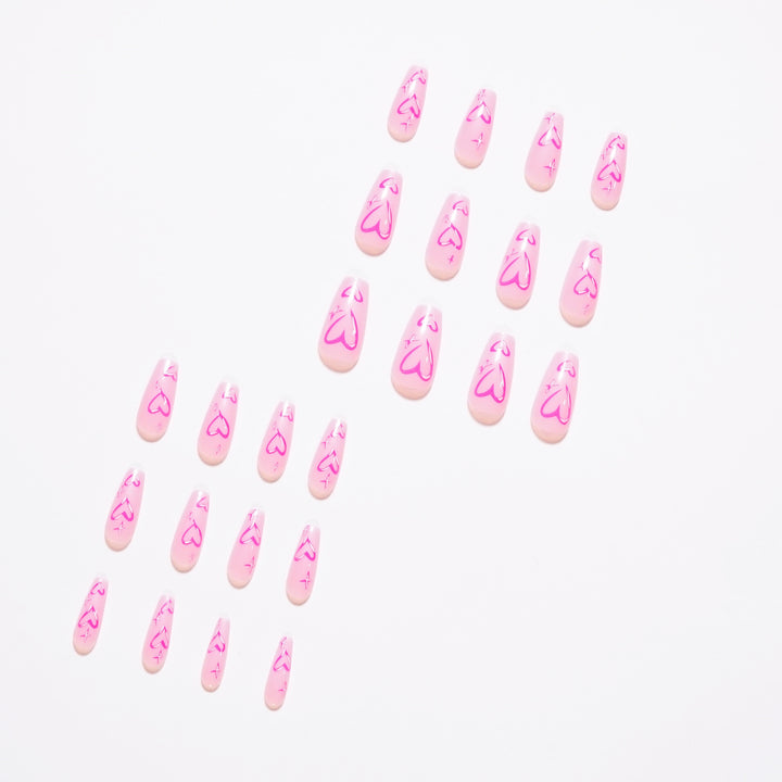 Artistic acrylic nails with heart design Kalsten