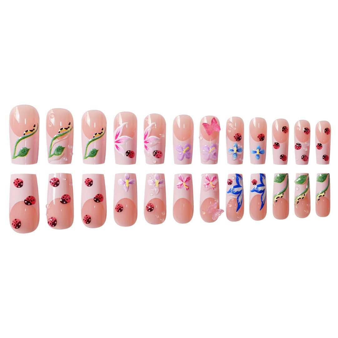 Floral Raised 3D Press-On Nail Set Kalsten