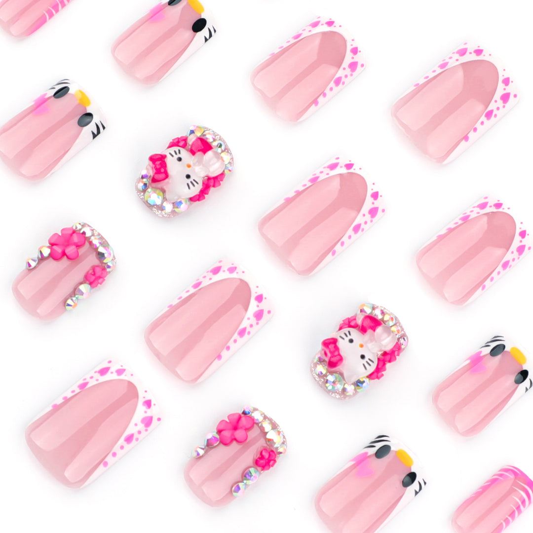 Artistic Nail Art with Animal Motifs and Glitter Accents Kalsten