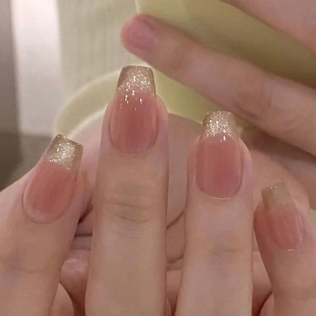 Glitter French Tip Press-On Nails