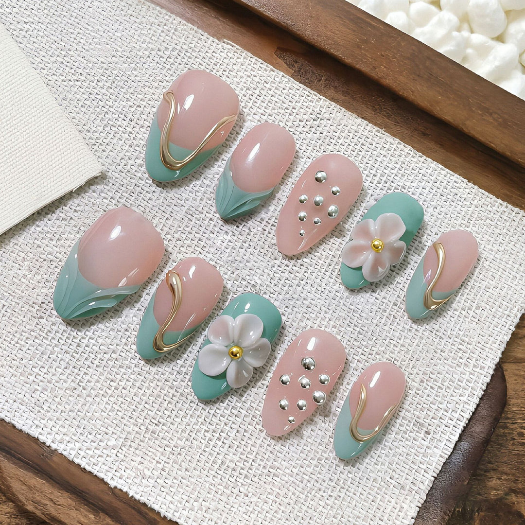Decorative Floral Press-On Nail Art Set Kalsten 1790636557