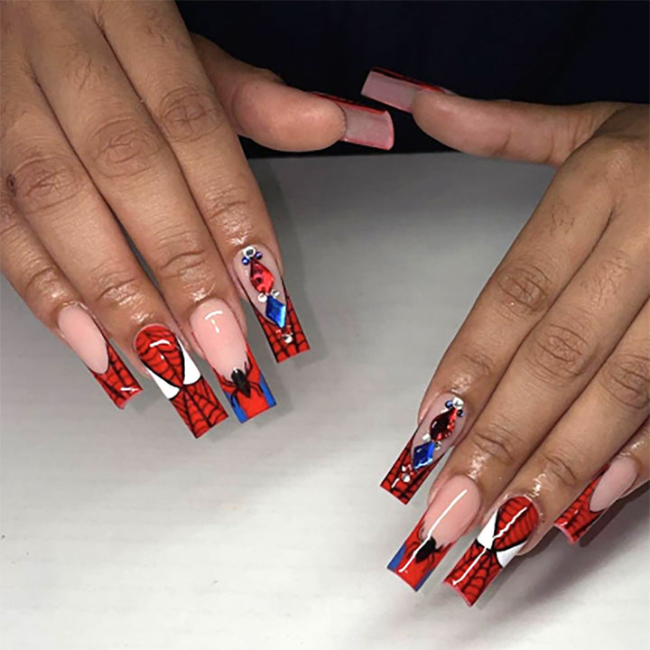 Spider-Man Inspired Press-On Nail Art Kalsten