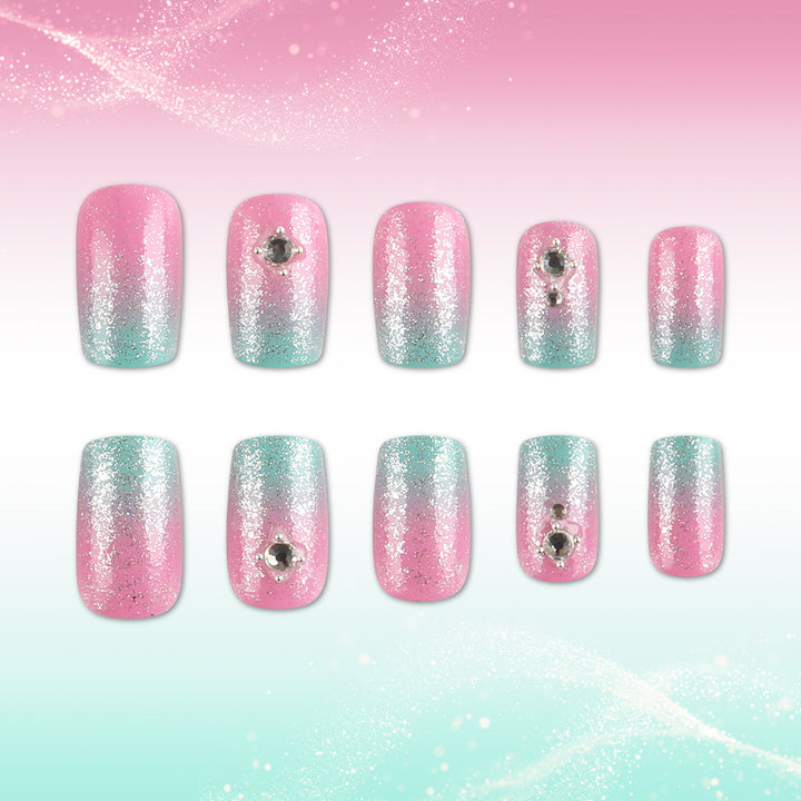 Ombre Glitter Press-On Nail Set Kalsten