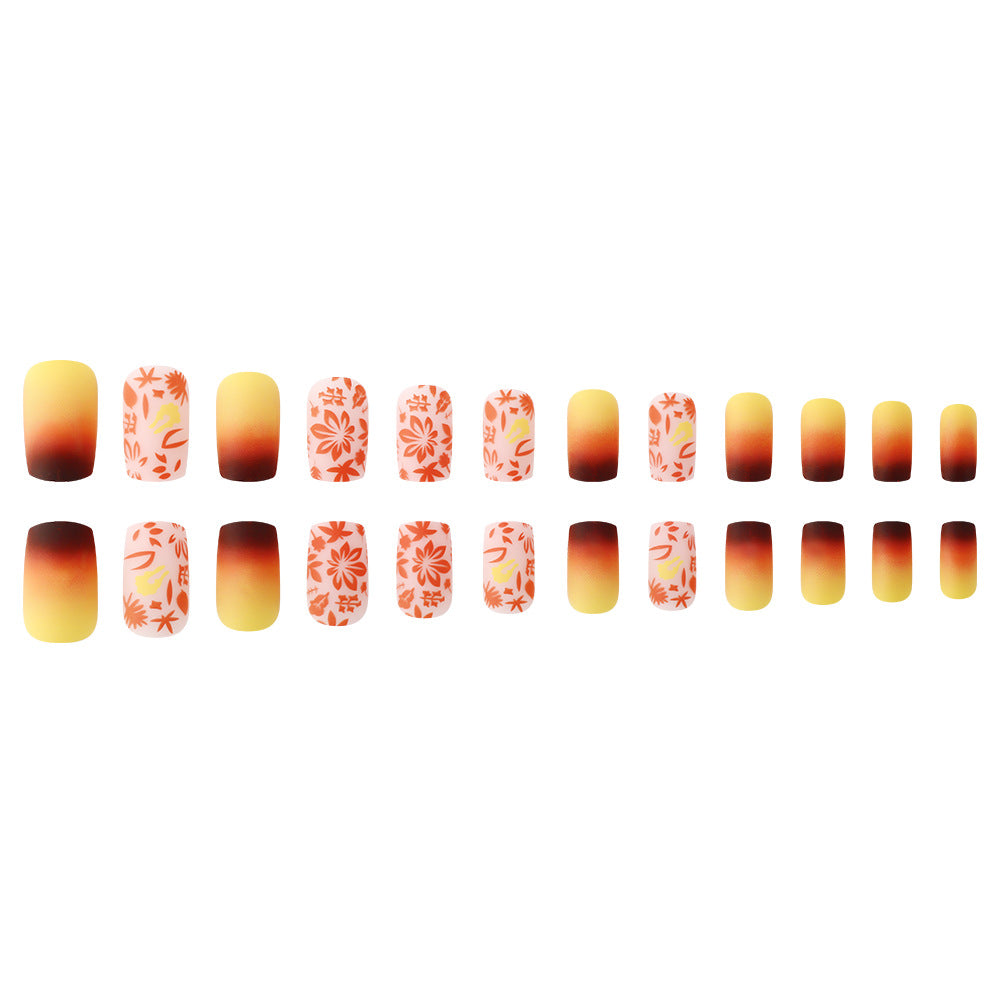 Artistic Gradient Floral Nail Design Kalsten