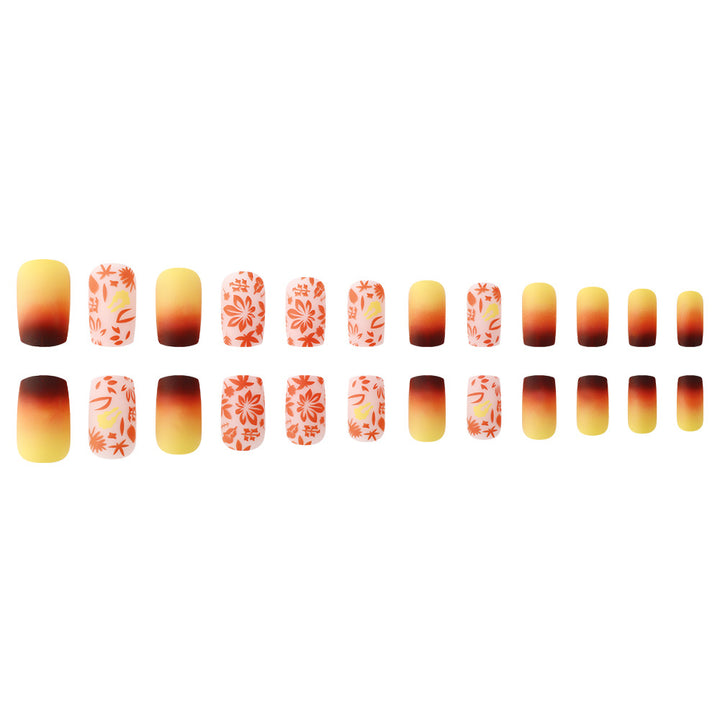 Artistic Gradient Floral Nail Design Kalsten
