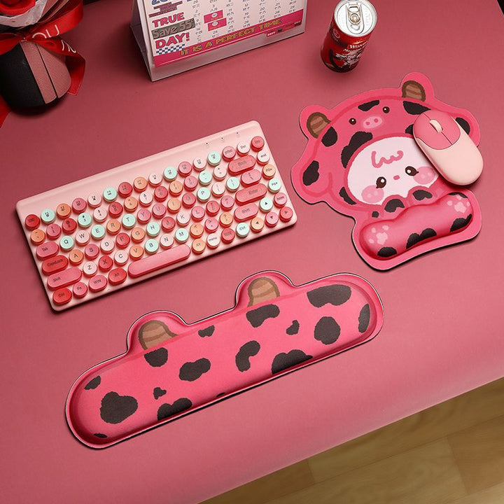 Cute Cartoon Cow-Themed Ergonomic Wrist Rest Pad