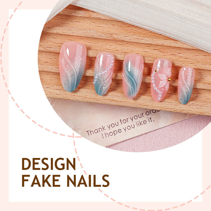 Art nail set with floral and glamorous designs Kalsten