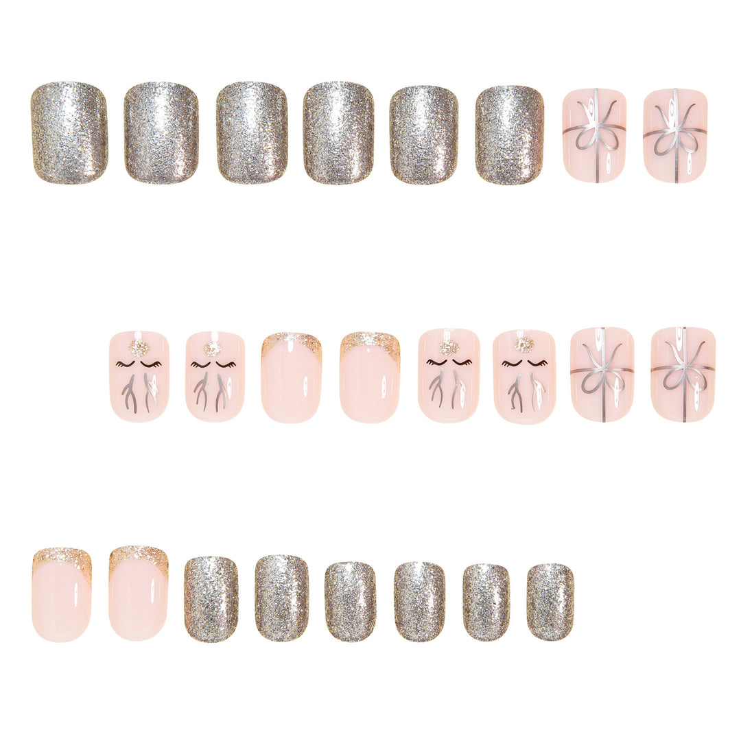 Elegant Festive Press-On Nail Art Set Kalsten