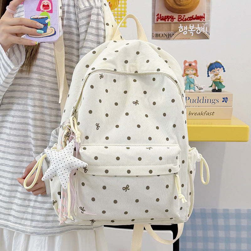 Casual Polka Dot Patterned Backpack Kalsten