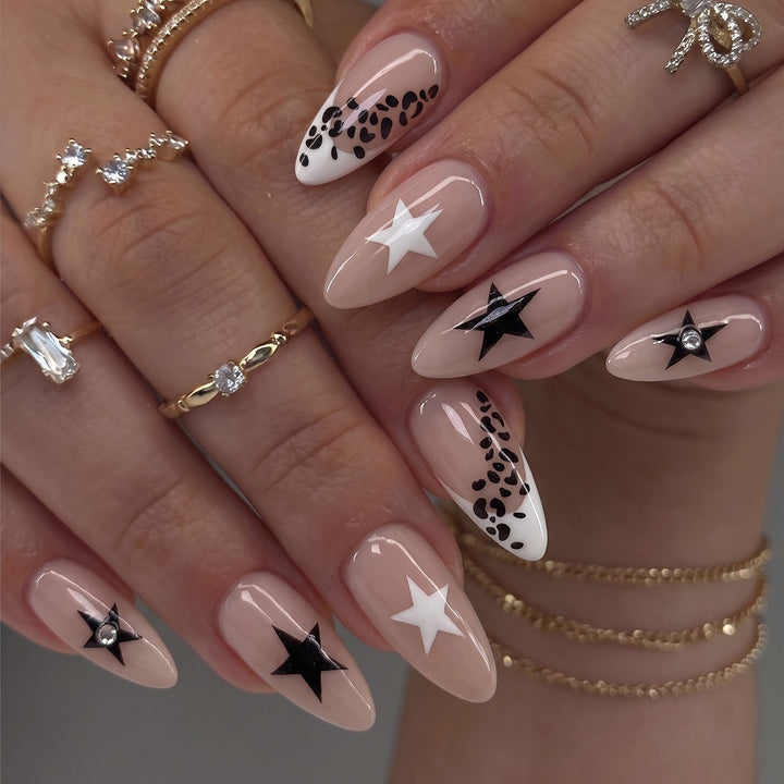 Artistic Stiletto Press-On Nail Design