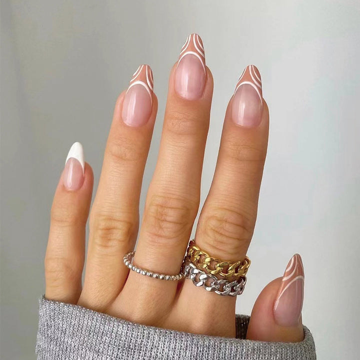 Elegant Nail Extensions with Creative Design Kalsten