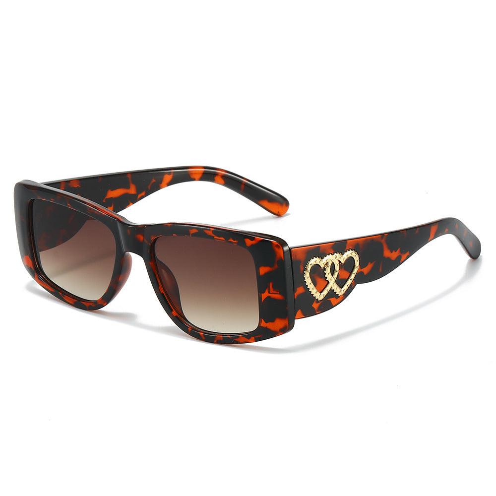 Heart-Embellished Square Frame Sunglasses Kalsten