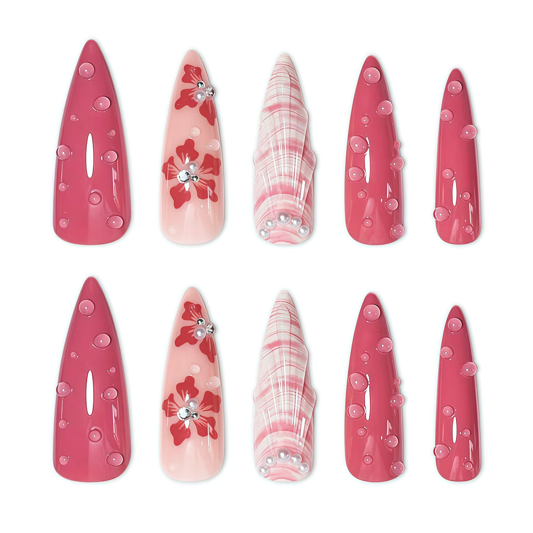 Floral Art Nail Extensions Kalsten