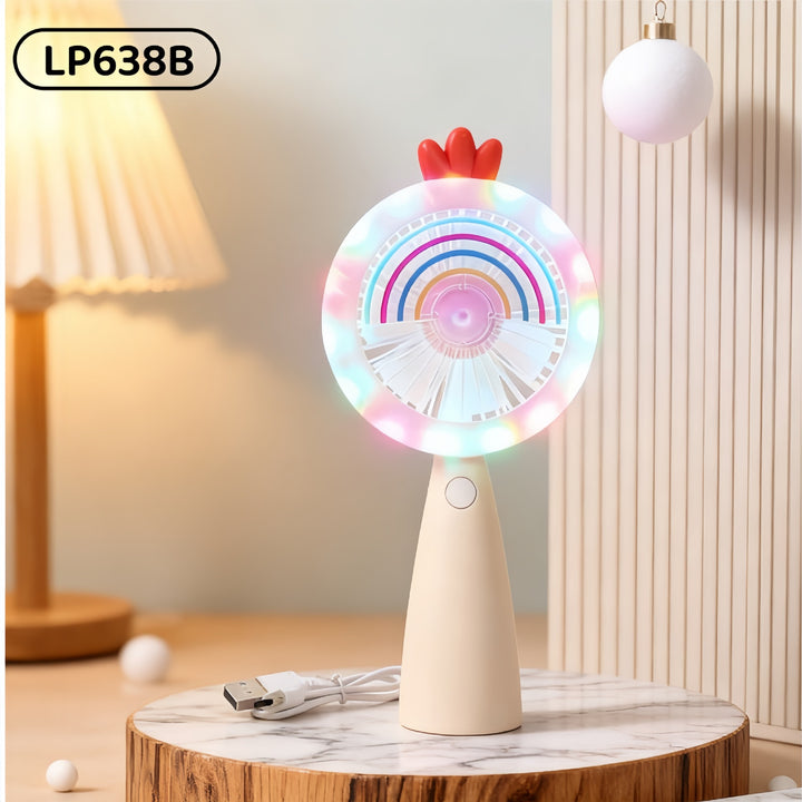 Ladies portable handheld fan with LED lighting and flexible design Kalsten