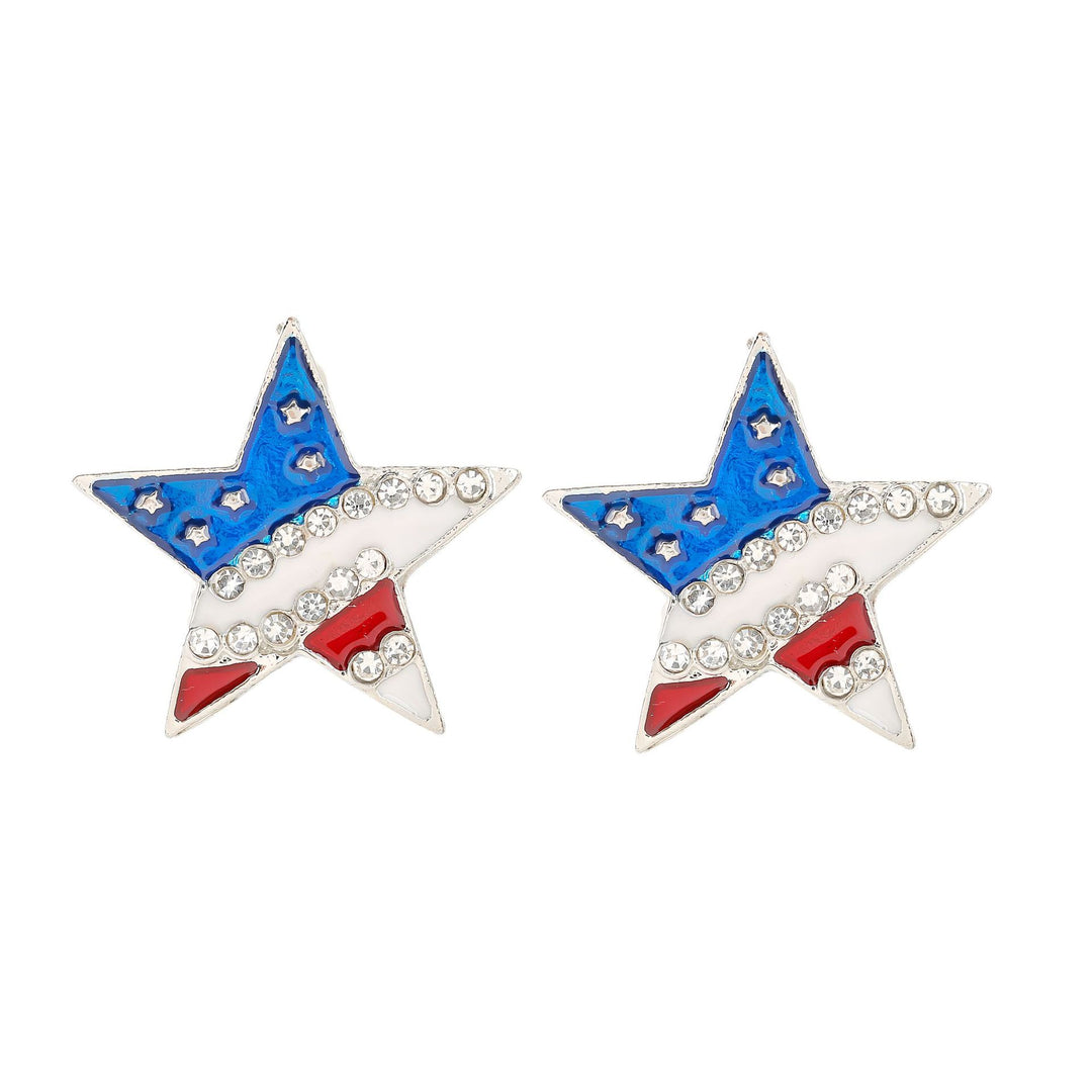 Women nan enamel horseshoe earrings with star motif and fishhook closure Kalsten